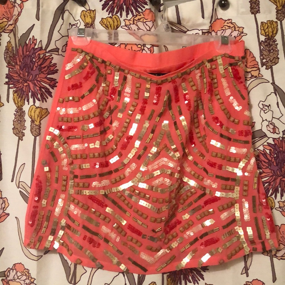 Sequin peach skirt